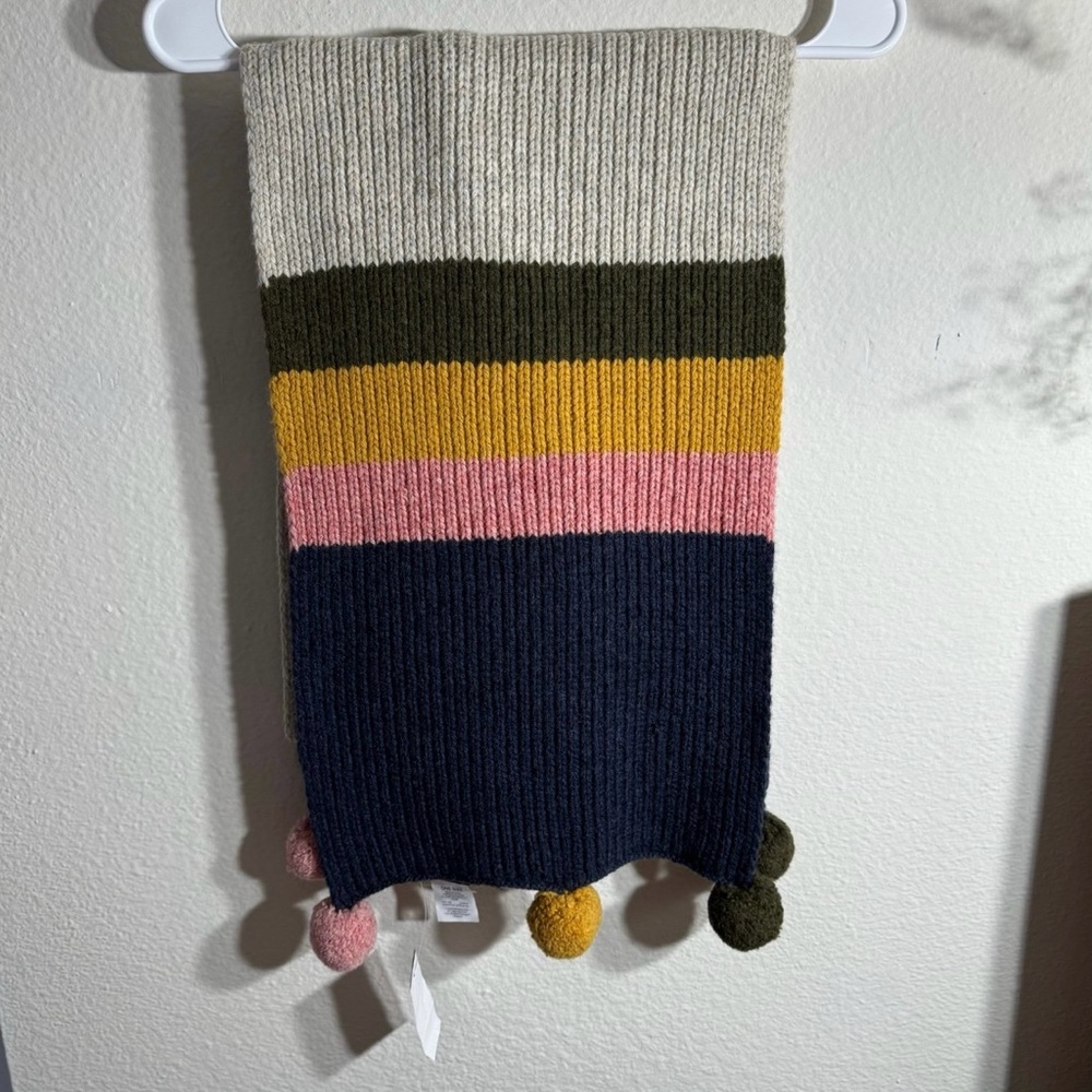 Madewell Striped Pom-Pom Scarf